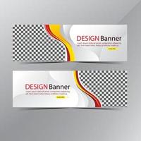 Banner de plantilla web blanco y rojo moderno, descuento de venta de promoción vector