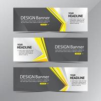 Plantilla de banner web en blanco y negro limpio moderno vector