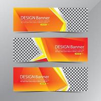 modern clean gradient red and yellow web banner template vector