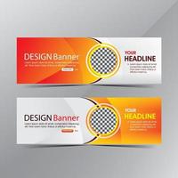 modern clean gradient red and yellow web template banner vector