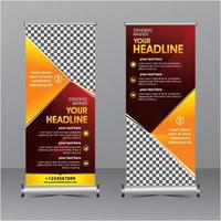 red and yellow modern geometry standing banner template vector