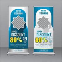 blue and white modern geometry standing banner template vector