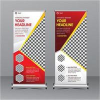 red and white modern geometry standing banner template vector