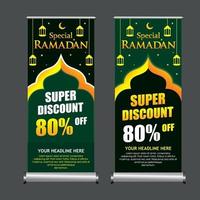 Ramadan standing banner discount template vector