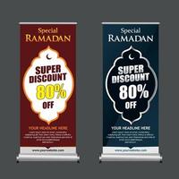 Ramadan standing banner promotion template vector