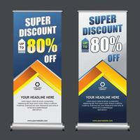 roll up banner promotion set template vector