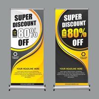 yellow and black roll up banner vector