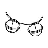 Bell Party Icon. Doodle Hand Drawn or Outline Icon Style