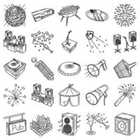 Party Set Icon Vector. Doodle Hand Drawn or Outline Icon Style vector