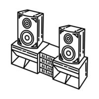 Sound System Icon. Doodle Hand Drawn or Outline Icon Style vector