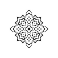 icono de mandala de flores, estilo de contorno vector