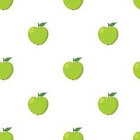 Green apples seamless background. Pattern with organic vector