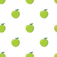 Green apples seamless background. Pattern with organic vector