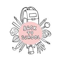 Welcome back to school vector design with colorful text and drawings