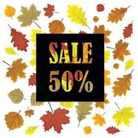 Sales banner with autumn leaves. Leafs in season vector sale design