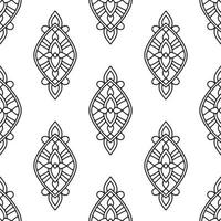 patrón tribal decorativo, estilo de contorno vector