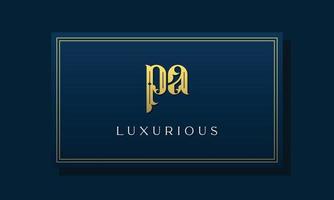Vintage royal initial letters PA logo. vector