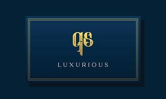 Vintage royal initial letters QS logo. vector
