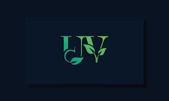 Minimal leaf style Initial UV logo vector