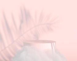 Background 3d rendering with podium and minimal cloud scene, minimal product display background. photo