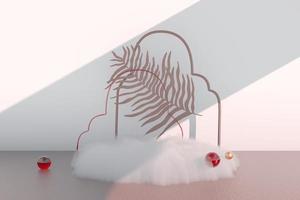 Background 3d rendering with podium and minimal cloud scene, minimal product display background. photo