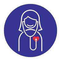 Female doctor with stethoscope vector icon