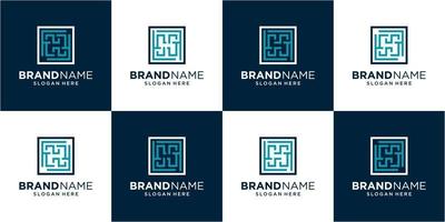 set of letter H logo design inspiration. Letter H logo design. vector