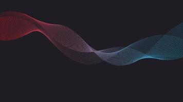 wave abstract background with red to blue gradient vector