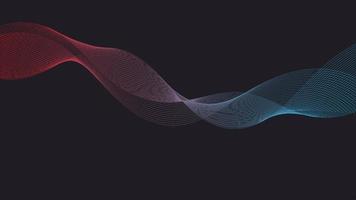 wave abstract background with red to blue gradient vector