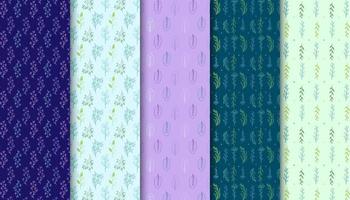 Seamless floral pattern design set vector. vector