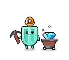 Character Illustration of popsicles as a miner vector