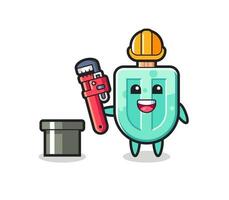 Character Illustration of popsicles as a plumber vector