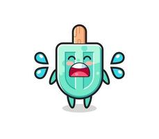 popsicles cartoon illustration with crying gesture vector