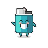 lighter cartoon character doing wave hand gesture vector