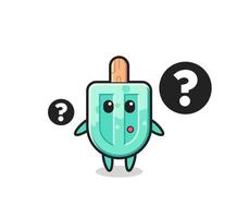 Cartoon Illustration of popsicles with the question mark vector