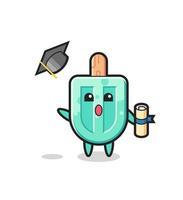 Illustration of popsicles cartoon throwing the hat at graduation vector
