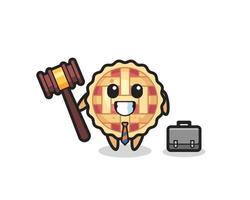 Illustration of apple pie mascot as a lawyer vector