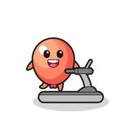 balloon cartoon character walking on the treadmill vector