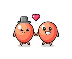 balloon cartoon character couple with fall in love gesture vector