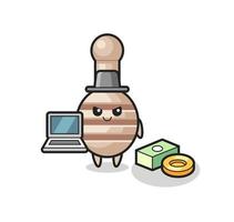 Mascot Illustration of honey dipper as a hacker vector