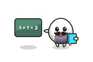 Illustration of onigiri character as a teacher vector