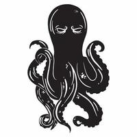 black octopus hand drawn vector illustration