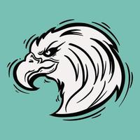 eagle head vector illustration facing side