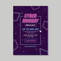 cartel de venta de cyber monday vector