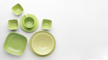 Clean tableware set with copy sapce