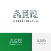 Digital letter logo. A N R electrics logo vector