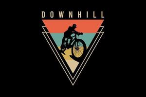 Downhill,retro vintage style hand drawing illustration vector