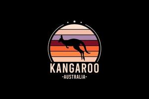 canguro australia, estilo retro vintage dibujo a mano ilustración vector