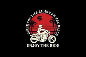 Bike for life, design silhouette retro style vector