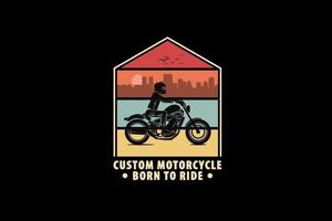 Custom motorcycle, design silhouette retro style vector